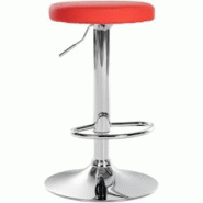 CLP Tabouret de bar Ponte revêtement similicuir Rouge/Chrome - rouge polyester 322055 CLP Tabouret de bar Ponte revêtement similicuir Rouge/Chrome - rouge polyester 322055