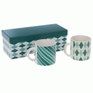 Coffret 2 mugs bleus Santa - 40 cl Rond Porcelaine Amadeus 8.9x8.9 cm - bleu porcelaine 3520071938950 Coffret 2 mugs bleus Santa - 40 cl Rond Porcelaine Amadeus 8.9x8.9 cm - bleu porcelaine 3520071938950