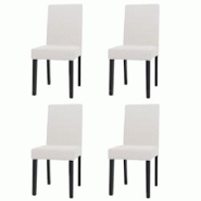 Décoshop26 - Lot de 4 chaises de salle à manger dossier haut en tissu velours côtelé crème pieds foncés 04_0007520 - 3000262170371 Décoshop26 - Lot de 4 chaises de salle à manger dossier haut en tissu velours côtelé crème pieds foncés 04_0007520 - 3000262170371