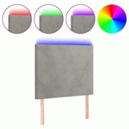 Décoshop26 - Tête de lit accessoire couchage chambre à coucher meuble à LED 100 x 5 x 118/128 cm tissu velours gris clair TDL0201457 - gris 300044 Décoshop26 - Tête de lit accessoire couchage chambre à coucher meuble à LED 100 x 5 x 118/128 cm tissu velours gris clair TDL0201457 - gris 300044