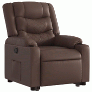 Fauteuil inclinable marron similicuir Modèle Kerderia - 8721012217829 Fauteuil inclinable marron similicuir Modèle Kerderia - 8721012217829