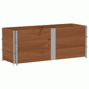Helloshop26 - Jardinière bac lit surélevé plantes fleurs terrasse jardin 150 x 50 cm bois massif de pin marron 02_0037437 - marron métal 3000217817139