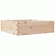 Helloshop26 - Jardinière bac lit surélevé plantes fleurs terrasse jardin 80 x 80 x 23 cm bois de pin massif marron 02_0037888 - 3000213988710