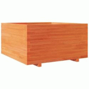 Helloshop26 - Jardinière bac lit surélevé plantes fleurs terrasse jardin cire 90 x 90 x 49,5 cm bois de pin massif marron 02_0038530 - 3000217721009_0