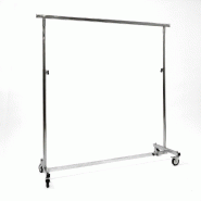 Portant pliable extensible chromé - L150-210 cm, H118-190 cm, avec roulettes et capacité max 80kg