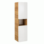 STELLAMEUBLES Colonne salle de bain Blanc laqué brillant 35cm Aruba White - 3667335107773