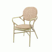 Tango - Fauteuil de bistrot en rotin synthétique bambou-naturel