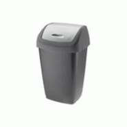 Tarrington House Poubelle à couvercle basculant, 9 L, anthracite - argenté plastique 331791