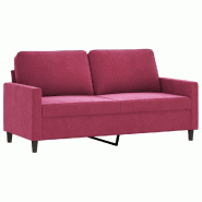 VidaXL Canapé à 2 places Rouge bordeaux 140 cm Velours Modèle Wermontix - 359203