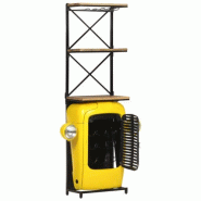 VidaXL Casier à bouteilles en forme de tracteur jaune avec bois de manguier 49x31x172 cm - 320488XL