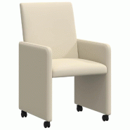 VidaXL Chaises de Salle à Manger avec Roues 2 pcs Crème Faux cuir Modèle Delice Design - 42017817