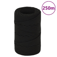 Vidaxl corde de travail noir 2 mm 250 m polyester 152795