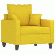 VidaXL Fauteuil Jaune clair 60 cm Tissu Modèle Aero Nordique - Matériau naturel 359256