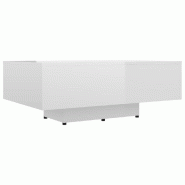 VidaXL Table basse Blanc brillant 85x55x31 cm Bois d'ingénierie Modèle Atlas Master Flex - 803386