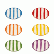 Zafferano Lot De 6 Petites Assiettes Lido En Céramique Artisanale Italienne, Rayures Couleurs Assorties, Design Moderne Et Élégant Pour Table Raffi