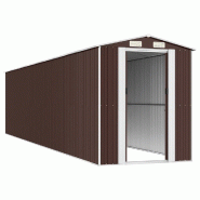 Abri de jardin Marron foncé 192x855x223 cm Acier galvanisé Modèle Atlas Office Panorama - 8720845582289
