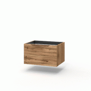 AQA Design Meuble sous-vasque en MDF 1 tiroir SOLMIRA chêne L.60 P.45 H.35 MPSO061H-QUE - marron Bois manufacturé MPSO061H-QUE