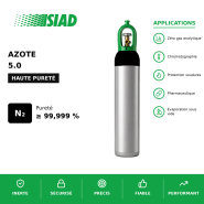 Azote 5.0 SIAD - Haute Pureté 99,999% - Applications Analytiques et Industrielles