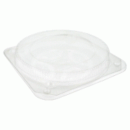 Barquette transparente à couvercle attenant pour tartes Ø20x4cm par 150