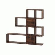 COSTWAY Étagère à livres à 4 niveaux, étagère séparatrice de pièce, étagère en bois indépendante en forme d'escalier, étagère sur pied -