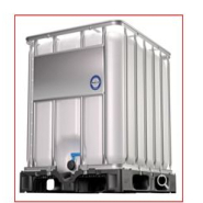 Cuve IBC de réemploi pour le stockage et le transport de liquides non dangereux ou compatibles avec le reconditionnement