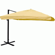 Décoshop26 - Parasol de restauration 3x4m (Ø5m) polyester/aluminium 26kg crème sans pied 04_0003504 - beige aluminium 3000319532695