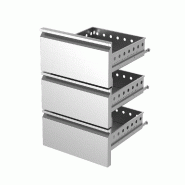 Diamond - Kit bloc tiroirs (1/3+1/3+1/3) inox x KBR… - réf. K-T1/3 - gris inox AKS-K-T1/3 Diamond - Kit bloc tiroirs (1/3+1/3+1/3) inox x KBR… - réf. K-T1/3 - gris inox AKS-K-T1/3