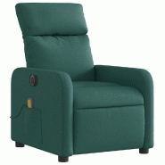 Fauteuil de massage inclinable électrique Vert foncé Tissu Modèle Nervoriax - 8721012219250_0