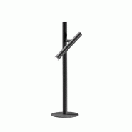 Gea Luce Lampe De Table Gealuce Gls En Aluminium Noir Mat - Lampe Led Orientable 5,4 W Avec Variateur Push, 3000 K, Faisceau 25°, Ip20, Design Minima