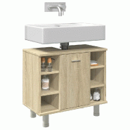 Helloshop26 - Armoire de salle de bain design peu encombrant rangement 60 x 32 x 53 cm en bois d'ingénierie chêne sonoma 02_0050775 - Bois massif 30