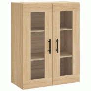 Helloshop26 - Armoire murale design pratique espace de rangement 69 x 34 x 90 cm en bois d'ingénierie chêne sonoma 02_0048643 - verre 3000235391772