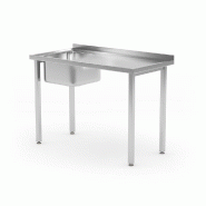 HENDI Table d’évier, vissée, Kitchen Line, 1000x600x(H)850mm - inox 816790