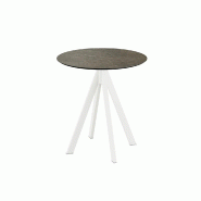 Infinity table de bistrot avec piètement blanc + plateau HPL Midnight Marble Ø70 cm