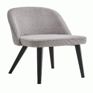 Mobiliara Lot de 2 Chaises Adèle Taupe  – Assise Mousse Haute Densité, Piètement Acier Époxy Paris, Design Contemporain - marron polyester A06594/01