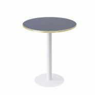 RestooTab - Table Rome blanc Ø70cm bleu fes fenix chants couleur laiton - bleu Bois manufacturé TB-ROM1-R70M-BL.FES-LAI