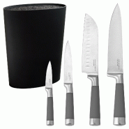San Ignacio - Lot de 4 couteaux en acier inoxydable avec bloc universel lavable - gris inox PK658 San Ignacio - Lot de 4 couteaux en acier inoxydable avec bloc universel lavable - gris inox PK658