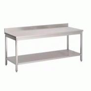 Table Inox Adossée Budget avec Etagère Gamme 600 - L2G - l200- L- P60- h85- Inox - inox 0698142093129 Table Inox Adossée Budget avec Etagère Gamme 600 - L2G - l200- L- P60- h85- Inox - inox 0698142093129