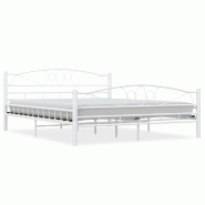 VidaXL Cadre de lit et tête de lit sans matelas blanc 160x200 cm métal Modèle Ellissex - 285304