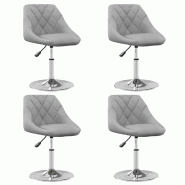 VidaXL Chaises à manger pivotantes lot de 4 Gris clair Velours Modèle Signature Chic - 3088758