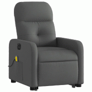 VidaXL Fauteuil inclinable de massage électrique Gris foncé Tissu Modèle Xervella - 3206823