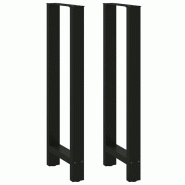 VidaXL Pieds De Table De Bar Noir 2 Pièces 50 X (110 111) Cm Acier - noir 4013352