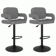 VidaXL Tabourets de bar lot de 2 gris clair tissu Modèle Flex Nova Pro - 335617