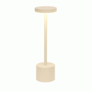 WellHome - Lampe de table couleur crème avec 24 LED blanc chaud et 3 modes d'éclairage Ø8 x 34,2 cm - beige WH16143