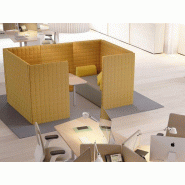 Ensemble de réunion Marea pour 4 personnes avec table et cloisons Ensemble de réunion Marea pour 4 personnes avec table et cloisons
