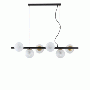 Bonetti Illumina Adrian Suspension en fer laqué noir et bronzé 6 lumières L.101x30 BL278-6-NR - bronze 8050713218966