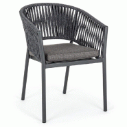 Chaise avec accoudoir Florencia anthacite WG20 57 x 60 x 80 cm - par 4