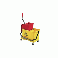 Chariot de lavage spider jaune 2x8l avec roues+presse a plat avec fond rouge (0707930/c)