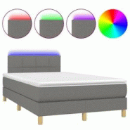 Décoshop26 - Cadre de lit LED avec sommier, tête de lit réglable et matelas 120x200 cm tissu gris foncé - TDL0208401 - gris Décoshop26 - Cadre de lit LED avec sommier, tête de lit réglable et matelas 120x200 cm tissu gris foncé - TDL0208401 - gris
