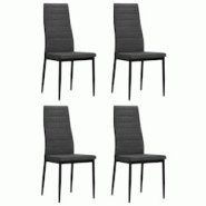 Décoshop26 - Lot de 4 chaises de salle à manger cuisine cadre métallique en tissu gris foncé CDS021547 - gris 3000014531535 Décoshop26 - Lot de 4 chaises de salle à manger cuisine cadre métallique en tissu gris foncé CDS021547 - gris 3000014531535