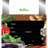 Étiquettes Panière vitaminée vocc à pattes 20x15cm - sachet de 10 - PVC 0,75mm - Noir